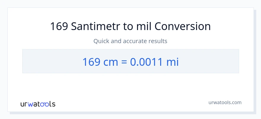 169 Santimetr-dən mil-ə çevrilmə