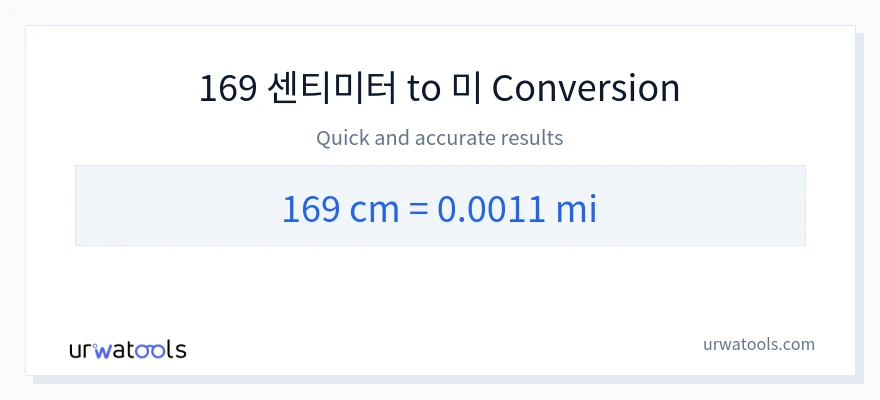 169 센티미터에서 마일으로의 변환