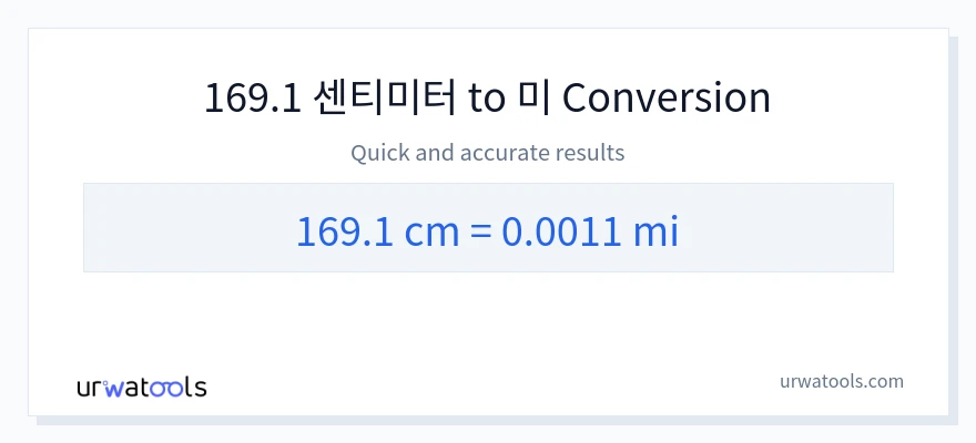 169.1 센티미터에서 마일으로의 변환
