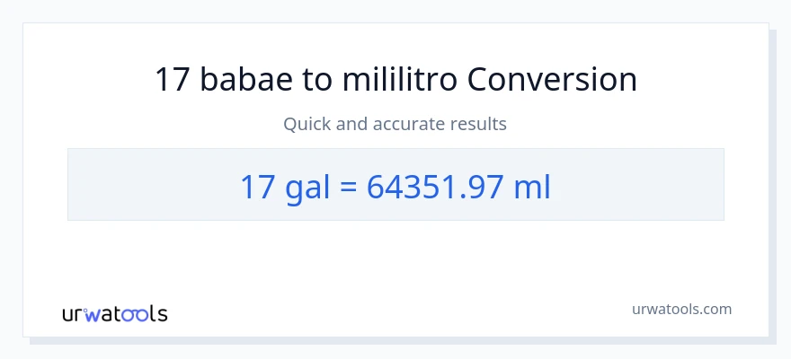 17 Mga galon patungong mga mililitro na conversion