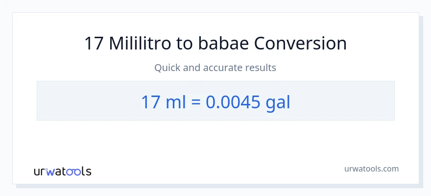 17 mga mililitro patungong Mga galon na conversion