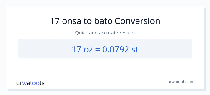 17 Mga onsa patungong Mga bato na conversion