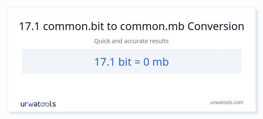 17.1 Bits patungong Megabytes na conversion