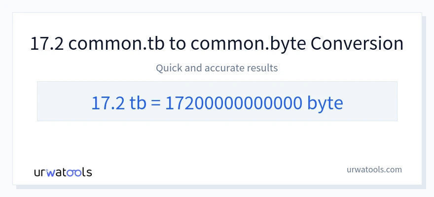 17.2 Terabytes 到 Bytes 轉換