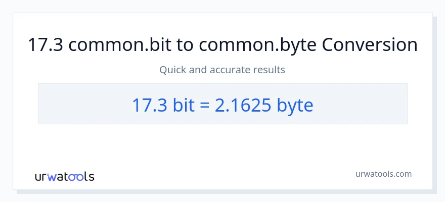 17.3 Bits patungong Bytes na conversion