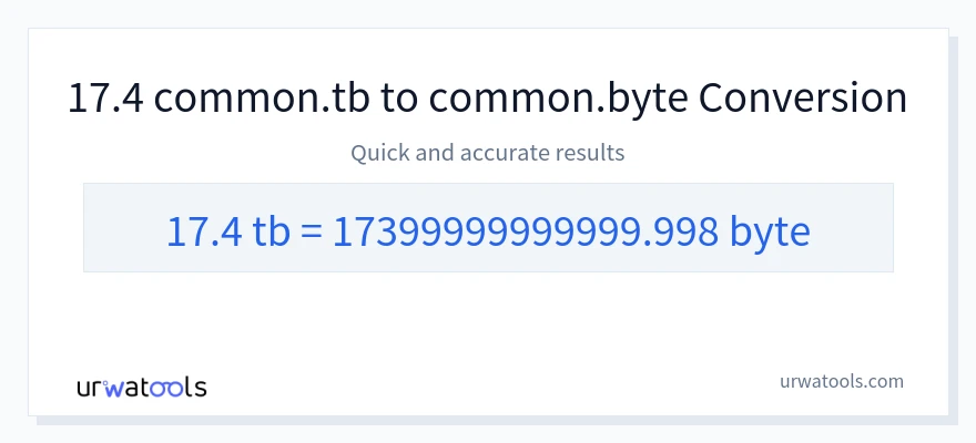 17.4 Terabytes 到 Bytes 轉換