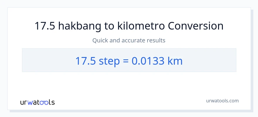 17.5 mga hakbang patungong Kilometro na conversion