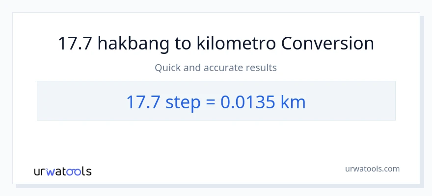 17.7 mga hakbang patungong Kilometro na conversion