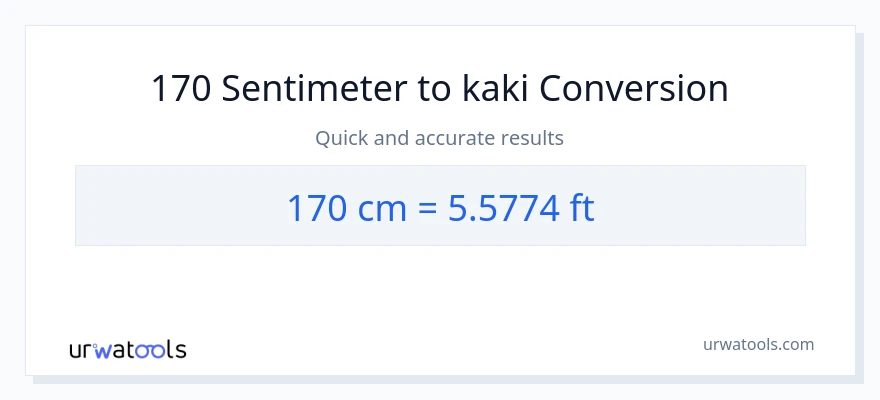 Penukaran 170 Sentimeter kepada Kaki