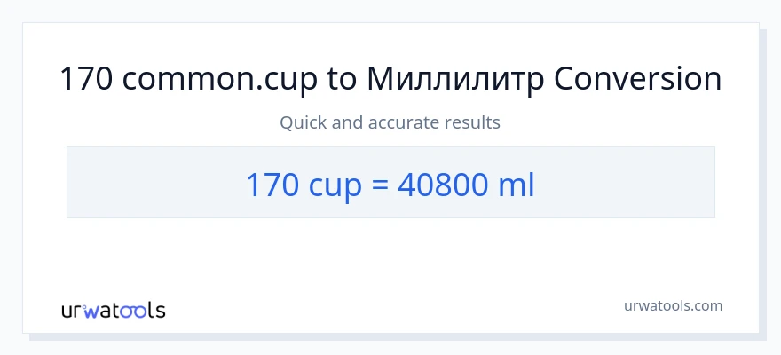170 кеселер-ден миллилитр-ке конверсия
