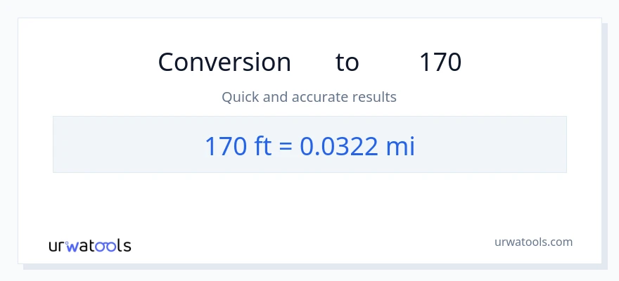 تبدیل 170 پاها به مایل