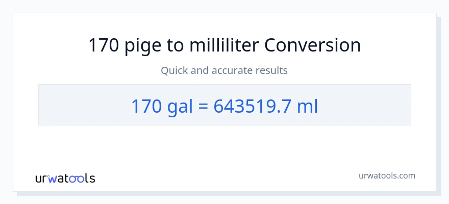 170 Galloner til milliliter konvertering