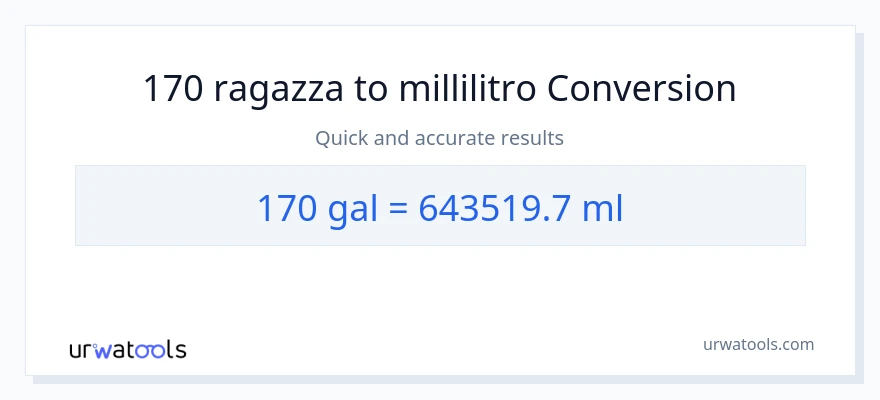 Conversione da 170 Galloni a millilitri