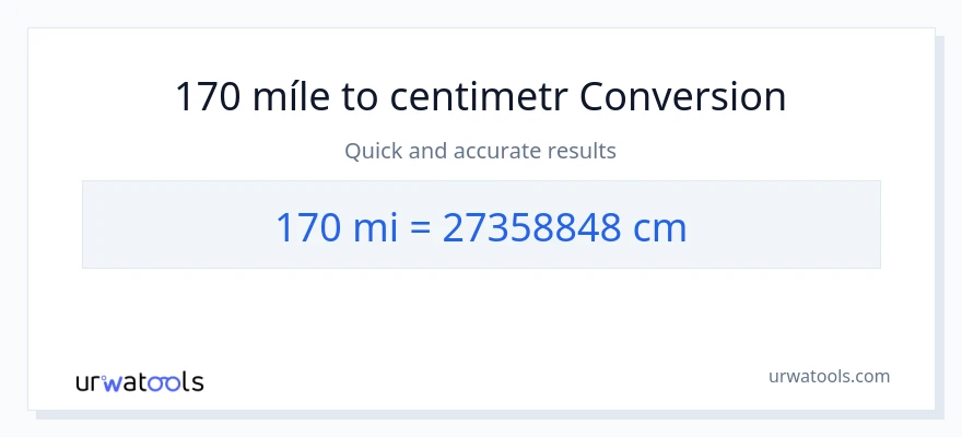 Konverze z míle na Centimetry: 170
