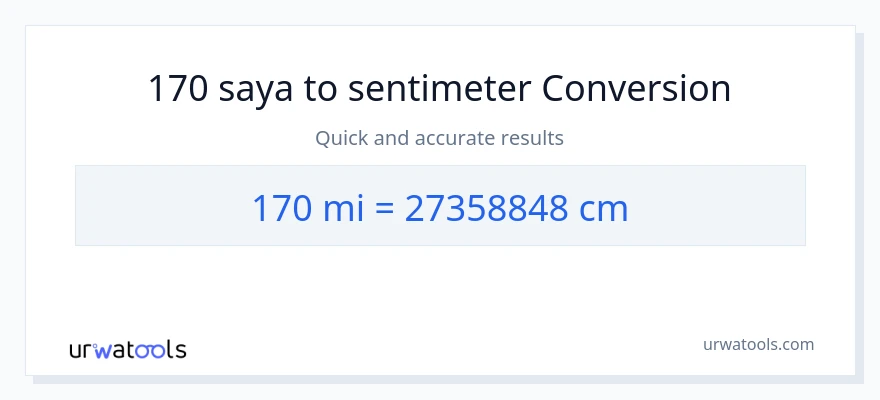Konversi 170 mil ke Sentimeter