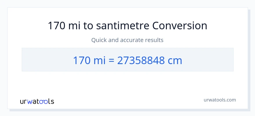 170 mil'den Santimetre'e dönüşüm