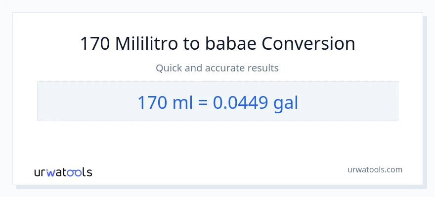 170 mga mililitro patungong Mga galon na conversion