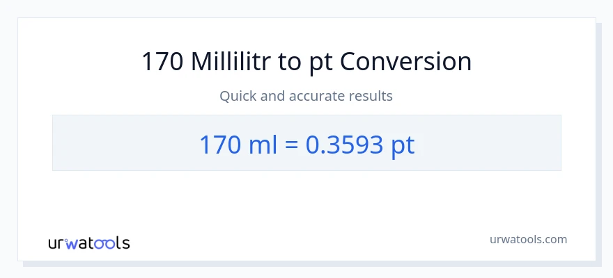 170 millilitr-dən Pints-ə çevrilmə