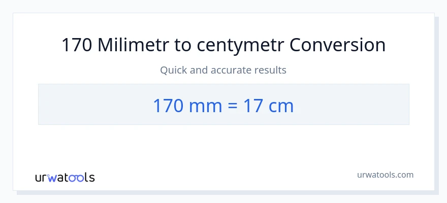Konwersja 170 milimetry do Centymetry