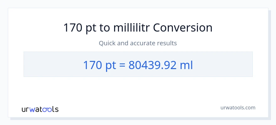 170 Pints-dən millilitr-ə çevrilmə