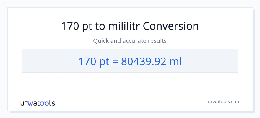 Konwersja 170 Pints do mililitry