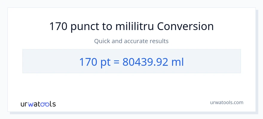 Conversie 170 Pints la mililitri