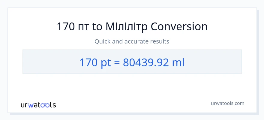Конверсія з Pints у мілілітри: 170