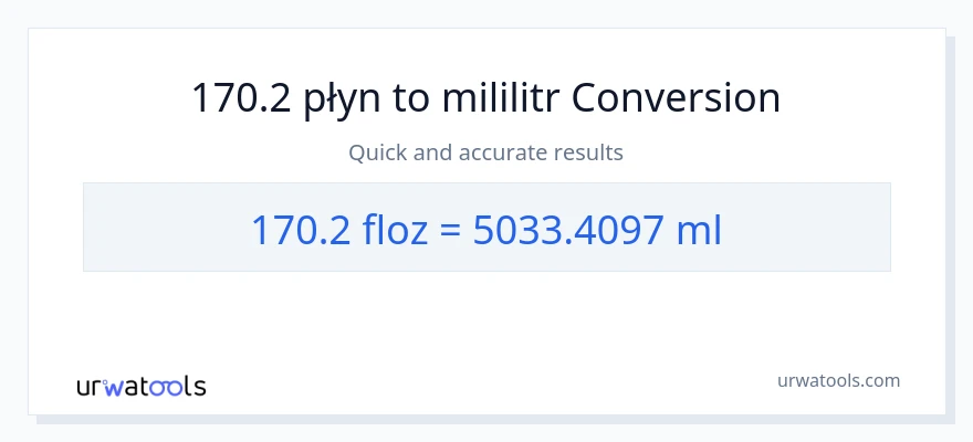 Konwersja 170.2 uncje płynu do mililitry