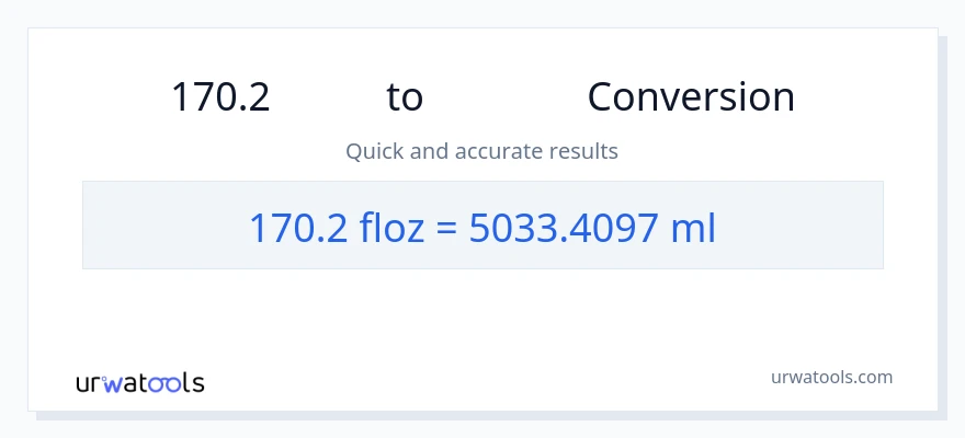 การแปลง 170.2 ออนซ์ของเหลว เป็น มิลลิลิตร