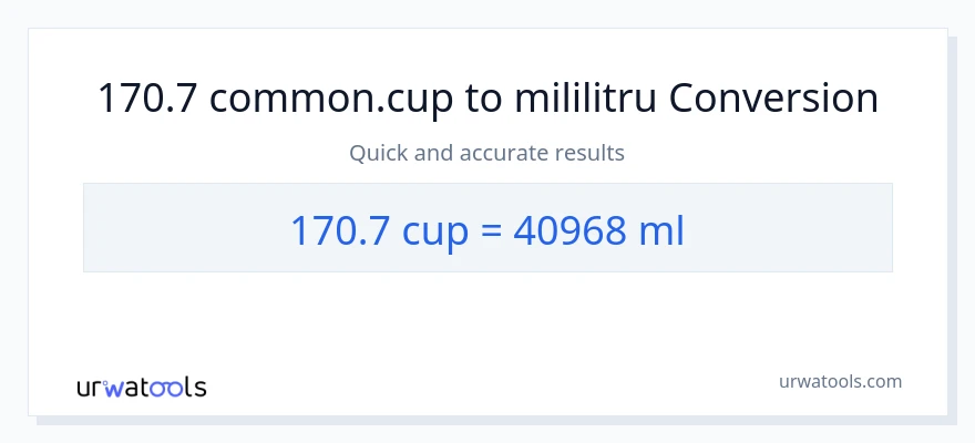 Conversie 170.7 cupe la mililitri