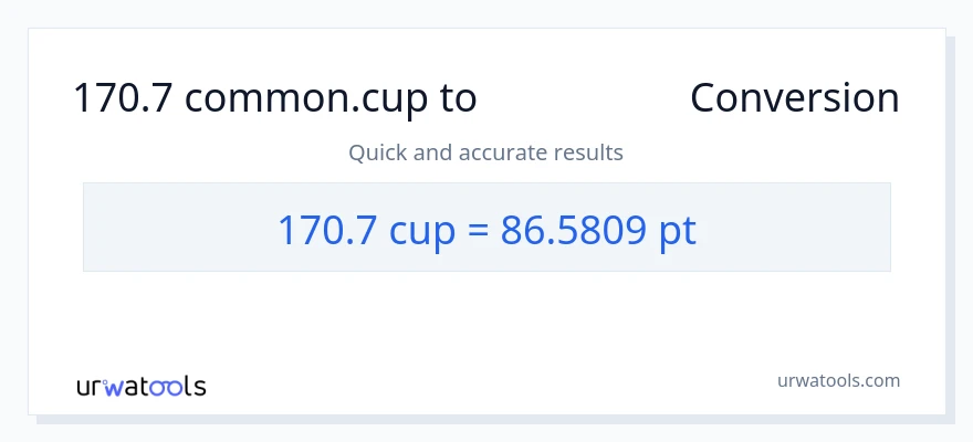 170.7 കപ്പുകൾ ൽ നിന്ന് Pints ലേക്ക് പരിവർത്തനം