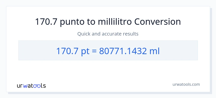 Conversione da 170.7 Pints a millilitri
