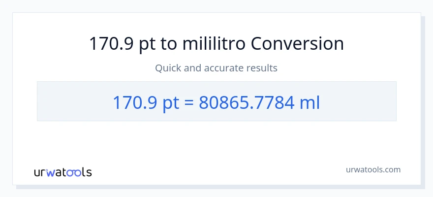 170.9 Pints patungong mga mililitro na conversion