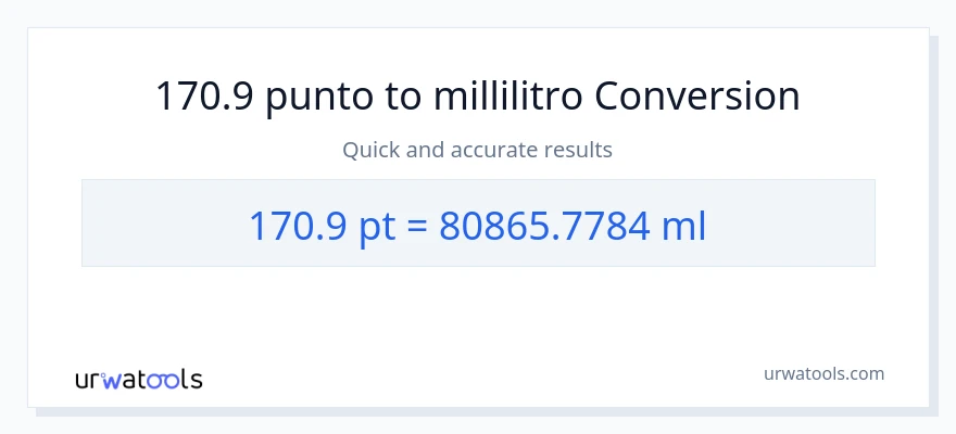Conversione da 170.9 Pints a millilitri