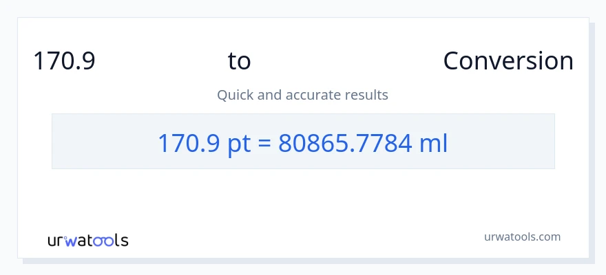 170.9 Pints ൽ നിന്ന് മില്ലിലിറ്റർ ലേക്ക് പരിവർത്തനം