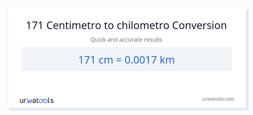 Conversione da 171 Centimetri a chilometri