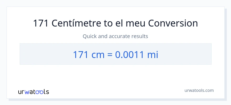 Conversió de 171 Centímetres a milles