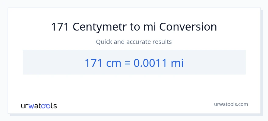 Konwersja 171 Centymetry do mile