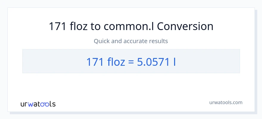 Conversió de 171 unces fluides a Liters
