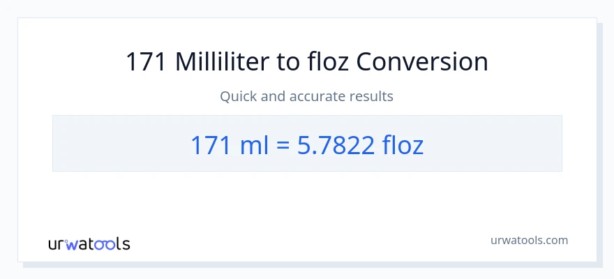 171 milliliter til flydende ounces konvertering