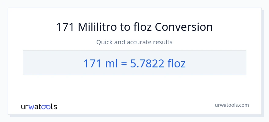 171 mga mililitro patungong mga onsa ng likido na conversion