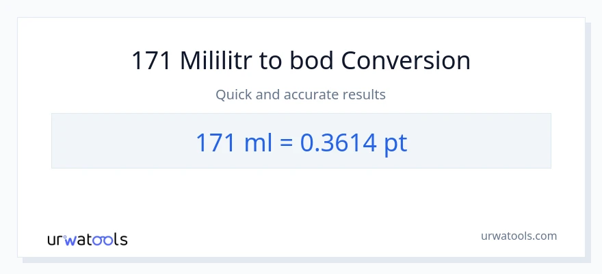 Konverze z mililitrů na Pints: 171
