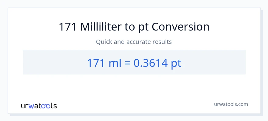 171 milliliter til Pints konvertering
