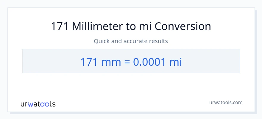 171 millimeter til miles konvertering