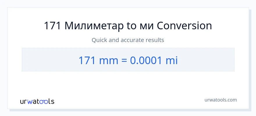 Конверзија од милиметри до миље: 1}
