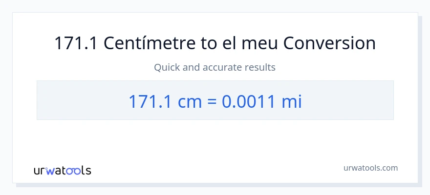 Conversió de 171.1 Centímetres a milles