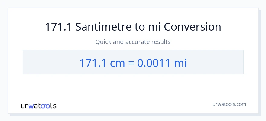 171.1 Santimetre'den mil'e dönüşüm