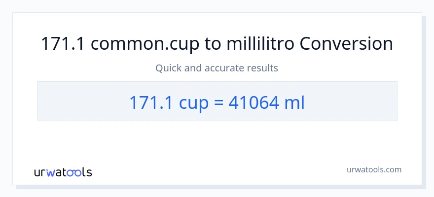 Conversione da 171.1 tazze a millilitri