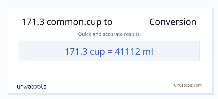 การแปลง 171.3 ถ้วย เป็น มิลลิลิตร