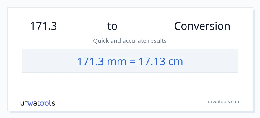 การแปลง 171.3 มิลลิเมตร เป็น เซนติเมตร